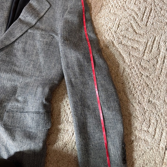 Towncraft Gray Herringbone Silk Sport Coat Blazer - Picture 14 of 15